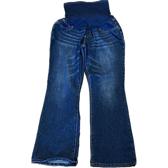 Indigo, blues, maternity, jeans, boot, cut, women’s, petite, medium, stretchy - Picture 1 of 10